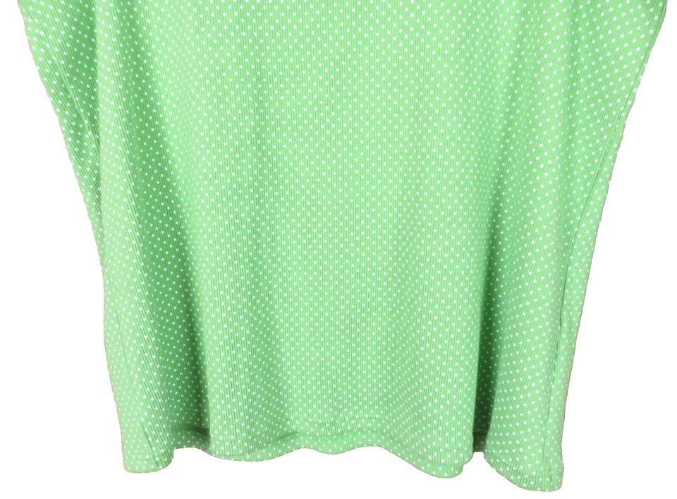 TB11772 CORAL BAY Mujer Algodón Camiseta sin Mangas Lunares Verde Blanco 3X Foto 4 de 4