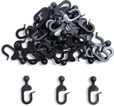 36 Packs Plastic Hooks for Mosquito Netting and Gazebo Curtains Smooth Gliding
