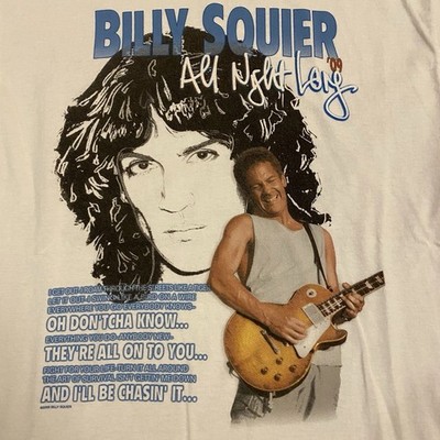 Vintage Billy Squier All Night Long Tour Unisex Shirt S to 5XL White CM158