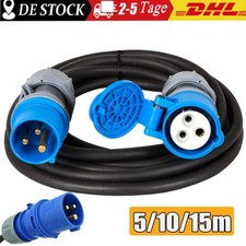 CEE Adapter Stecker Kupplung Verlängerungskabel 16A für Camping Wohnmobil Boot