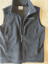 Columbia Boys Small Full Zip Vest Gray Excellent Shape Fast Free Shipping