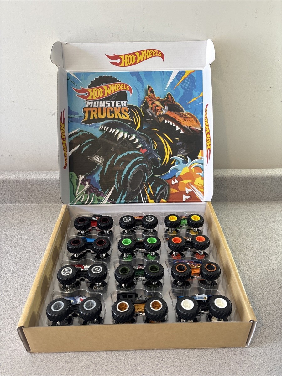 Hot Wheels Monster Trucks Ultimate Chaos 12 Pack With Poster