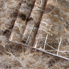 118x16inch Brown Marble Contact Paper Peel and Stick Wallpaper for Kitchen Ca...