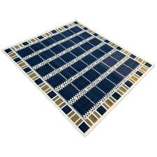 Skandinavisch Schwedisch Kelim Fliese Wollteppich Handgefertigt Flachgewebe B...