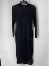 Abercrombie & Fitch Womens Black Floral Lace Built In Slip Bodycon Dress Size PS