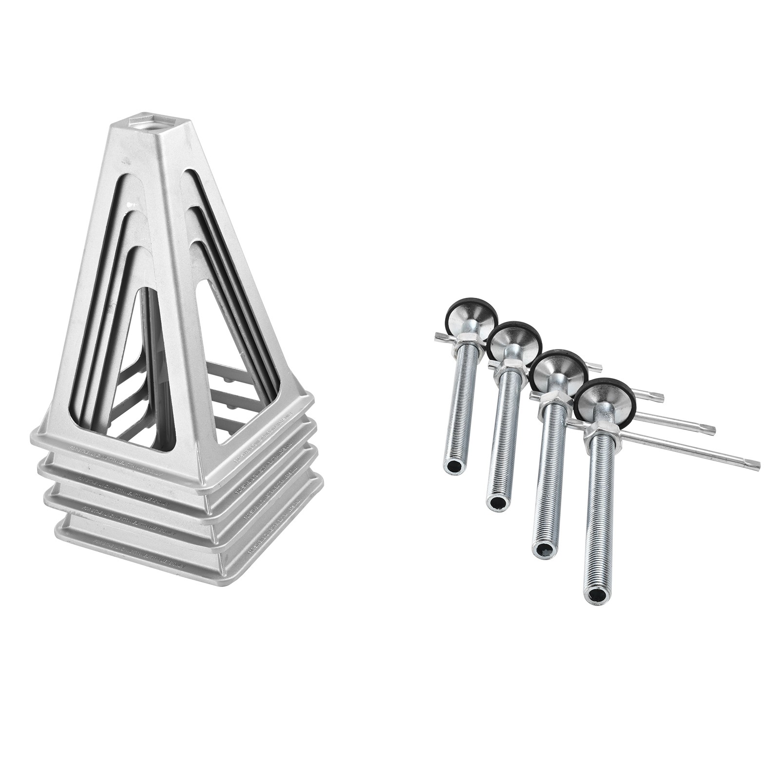 4 Chandelles de Stabilisation en Aluminium Noir pour Caravane et Camping-car Uimoso