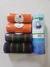 Lot Of 5 Decorative Mesh Ribbon Orange Black Blue Ombre New 1 Parcial Roll