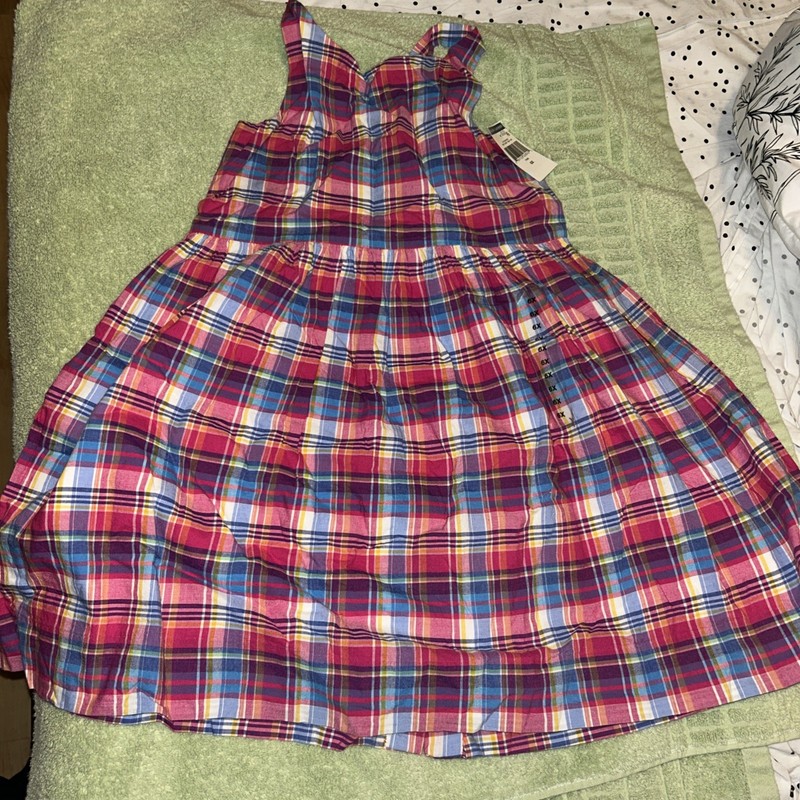 NWT Polo Ralph Lauren Little Girls Lined Plaid Summer Dress Size 6x