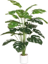28" Artificial Plants Tropical Palm Tree Fake Monstera Tree in Pot Tall Faux Pl