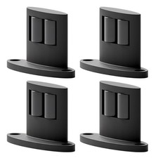 Pack Sliding Barn Door Bottom Floor Guide,Double-Sided Roller 4 Black