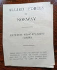 Allied Forces In Norway Standing Orders Liberation Norway May 1945 WW2 Military