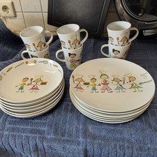 NEU Kindergeschirr Serie Kindergarten 6 Teller flach, 6 Teller tief, 6 Becher 