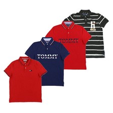 Tommy Hilfiger Men's Polo Shirt Custom Fit Short Sleeve Mesh Graphic Logo New