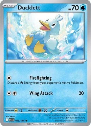 Ducklett 025/086 White Flare Common Pokemon NM/M