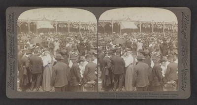 Lees parade listening President Roosevelt speech opening Jamestown Exposition