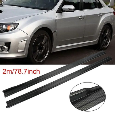 #ad 78.7#x27;#x27; Carbon Fiber Side Skirt Extension Rocker Panel For Subaru Impreza WRX STI $59.98