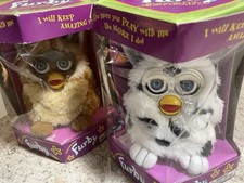 Vintage Lot 2 Rare 1998 Furby s Tiger Stripes Dalmatian New In Box W/papers