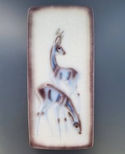 CORTENDORF Keramik WAND DEKO BILD Relief Rehe 5109 MID CENTURY  35cm Vintage