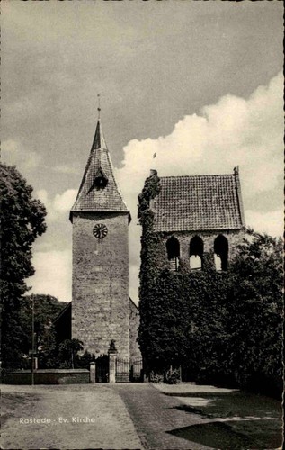 Postkarte Religion & Kirche: Kirche in RASTEDE Oldenburg Ansichtskarte ~1950/60