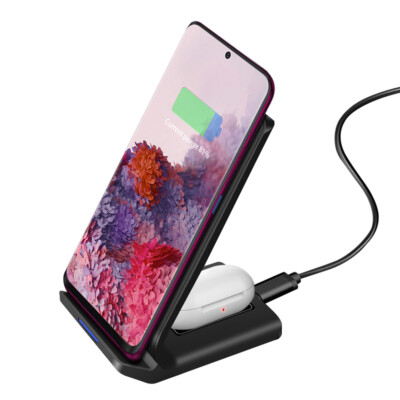 Wireless Charger Dock 2in1 Charging Stand For Samsung Galaxy S24 Note20 10 Buds2