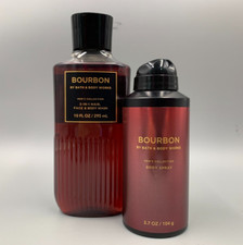 Bath  Body Works Men's Bourbon 3-in-1 Wash and Cologne Spray S/2 6043C