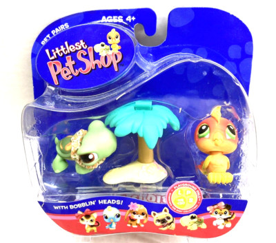 2005 Littlest Pet Shop-PET PAIRS -#119 TURTLE & 120 COCKATOO   - UNOPENED BOX