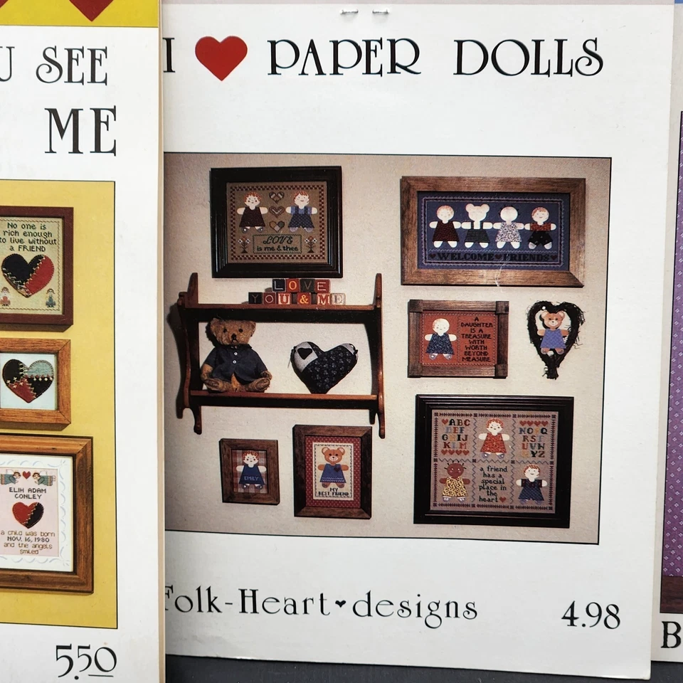 Laura J Conley Lot 3 - Sweet Sayings Folk Heart Designs Paper Dolls Remember Me - Image 4 of 4