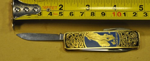 "EKA" Vtg Swedish c.1971's Brass handles Folding Pocket Knife w/ Leather case - 第 5/17 張圖片