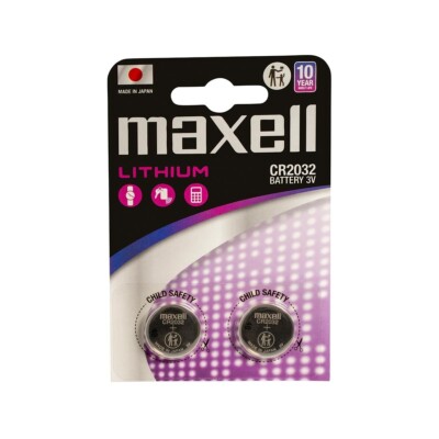 2 Stück CR2032 Knopfzelle Batterie LIthium Industrieware CR 2032 DL MAXELL / GP