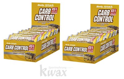 (EUR 30,02/kg) 2er-Pack - 2 x Carb Control Riegel 15 x 100g Body Attack