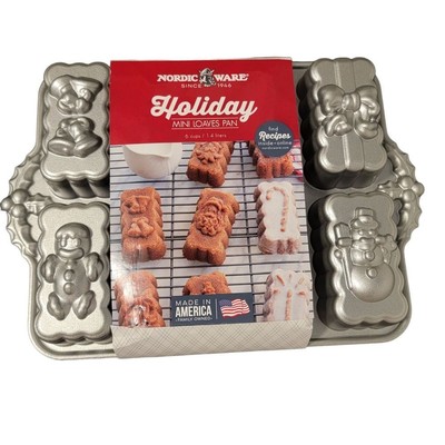 Nordic Ware Holiday Collection Silver Bakeware Mini Cake Pan 6 Cups