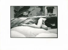 Photography Woman Bed Legs Silver Print 1980s Sexy RC Paper