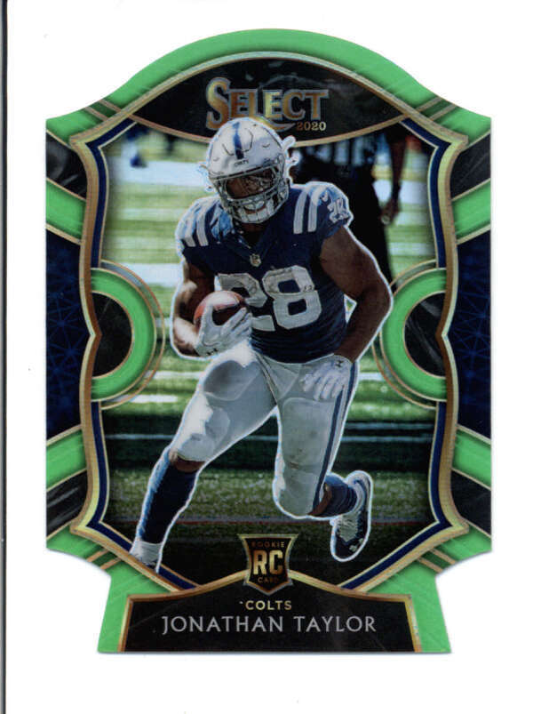 JONATHAN TAYLOR 2020 PANINI SELECT #53 DIE-CUT ROOKIE NEON GREEN PRIZM RC BC4800