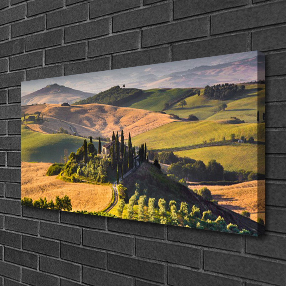 Tableau paysage de montagne impression sur toile panorama 100x50 cm pour salon