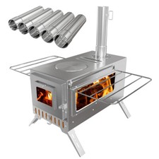 Zeltofen Campingofen Edelstahl Holzofen Outdoor Campingkocher Holz mit Tasche