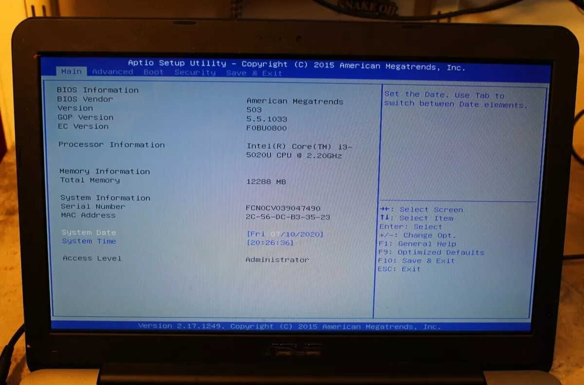 Asus NoteBook X555L 1TB HDD With Windows 10 Loaded 12GB Ram I3.