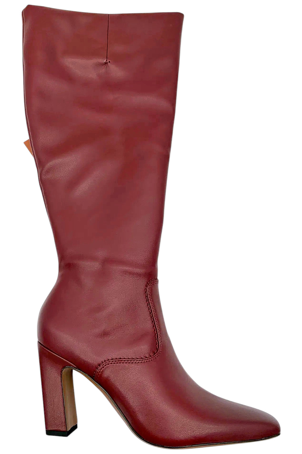 Женские сапоги-боумены Franco Sarto с широкими голенями до колена красного цвета 13990₽
