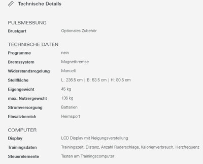 Rudergerät von Schwinn