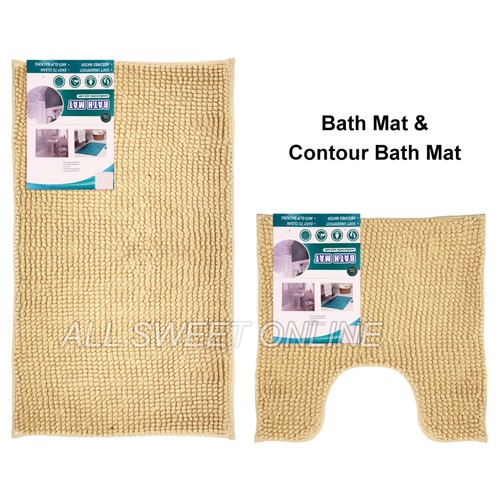 2x Large Chenille Bath Mat Toilet Root Mat Super Comfy Non Slip Highly Absorbent - Picture 12 of 30