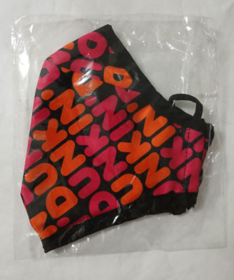 New Dunkin Black Orange Pink Face Mask