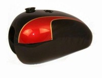 Triumph T140 Bonneville 73-78 Kraftstofftank Bonnie Black RED Stahl