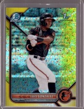 LUIS GONZALEZ 2022 Bowman Chrome 1st #BCP-125 Yellow Mini Diamond Refractor #/75