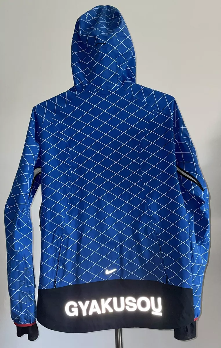 Rare NIKE x GYAKUSOU Blue Quilted REFLECTIVE 3M Hooded Jacket (743342 400)  sz M