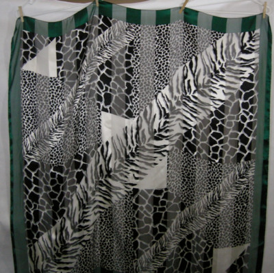 Scarf Jean Claude Jitrois Animal Print Large Big Head Wrap Accessory Green