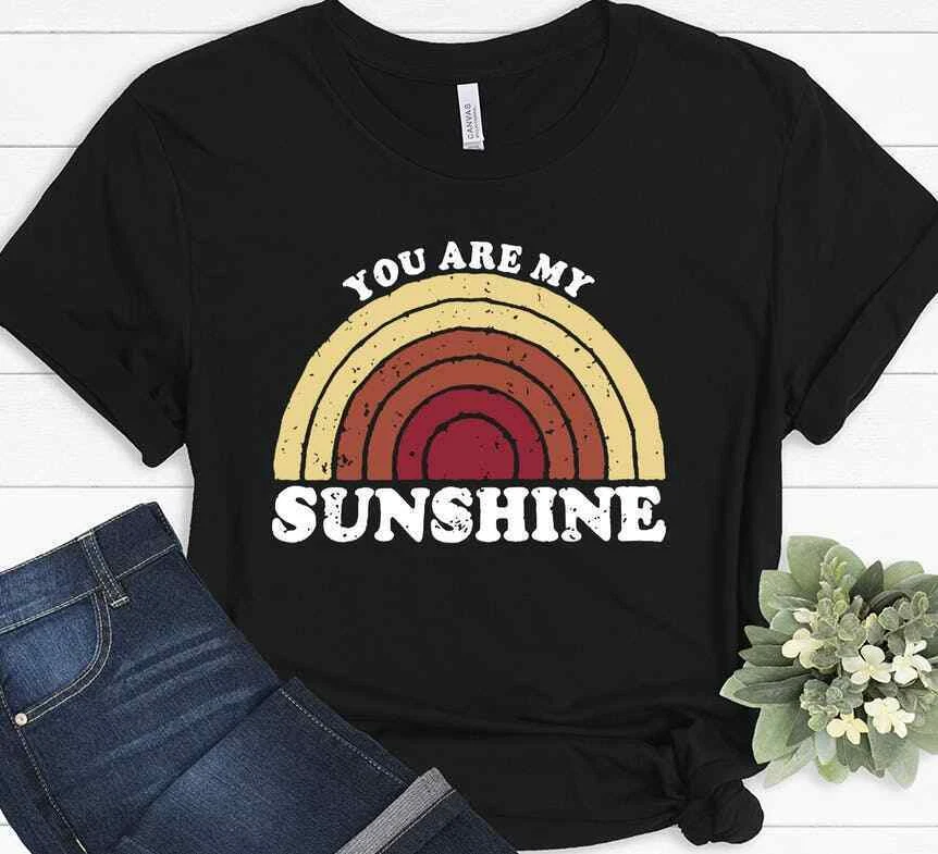 You Are My Sunshine Summer Vintage Retro Camping Hiking Outdoor T-shirt