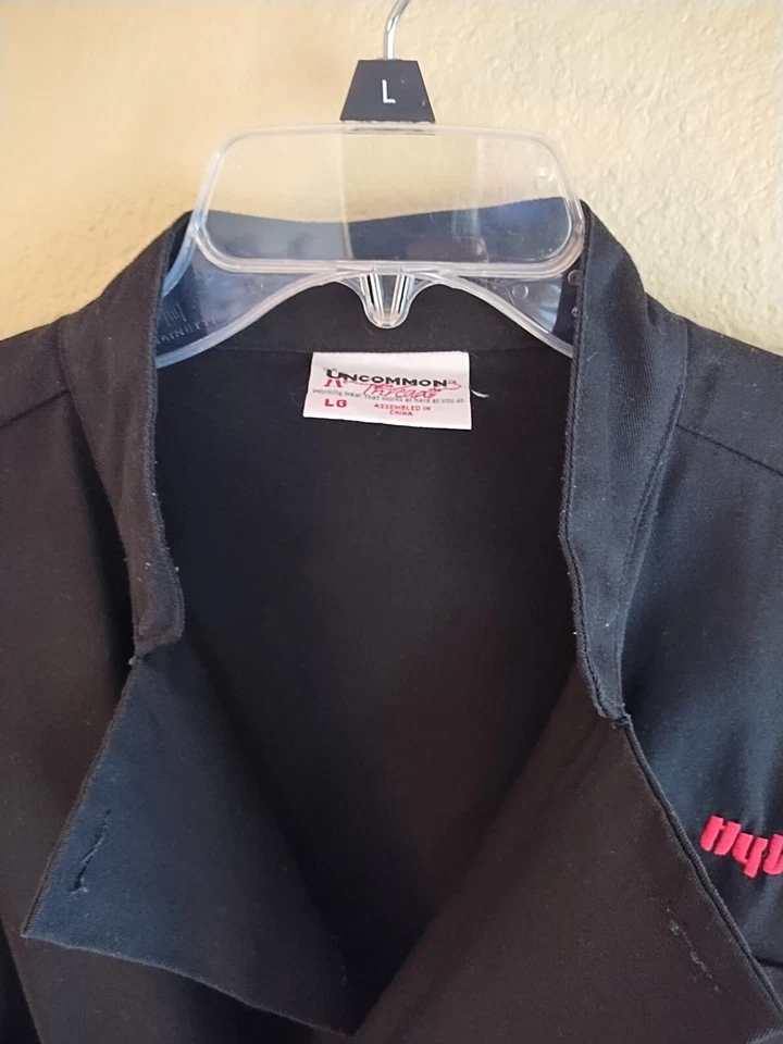 Black HY-VEE Chef Coat GROCERY FOOD STORE Catering Large Button Down Jacket - Image 4 of 4