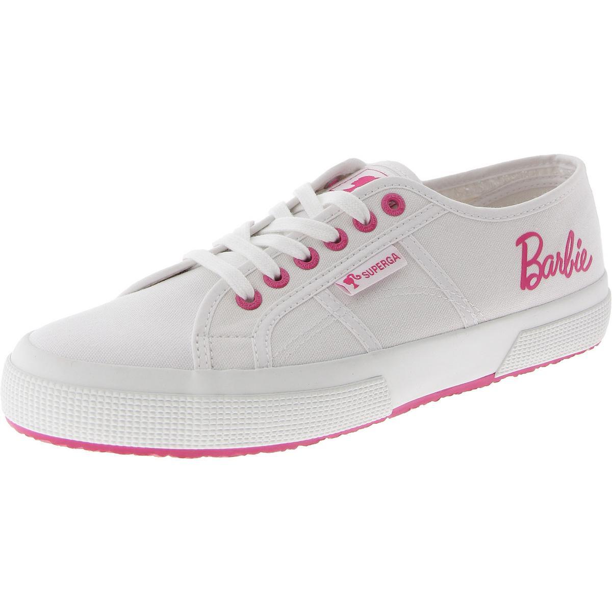 Повседневные и модные кроссовки Superga Womens Barbie из махровой ткани белого цвета BHFO 5714