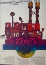 NEW ORLEANS JAZZ FESTIVAL FRANKFURT 1965 German A1 Concert poster GUNTHER KIESER