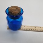 Dodecagon Corked Glass Bottle Jar Cobalt Blue Clear Glass 3.25" T — photo 10