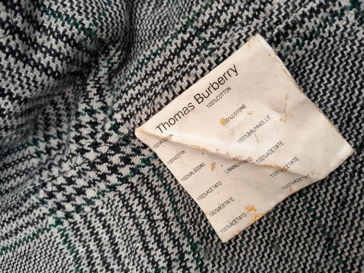 Thomas Burberry Duffle Coat Mens Medium Check Lining Made in Thomas Burberry Duffle Coat Mens Medium Check Lining Made in